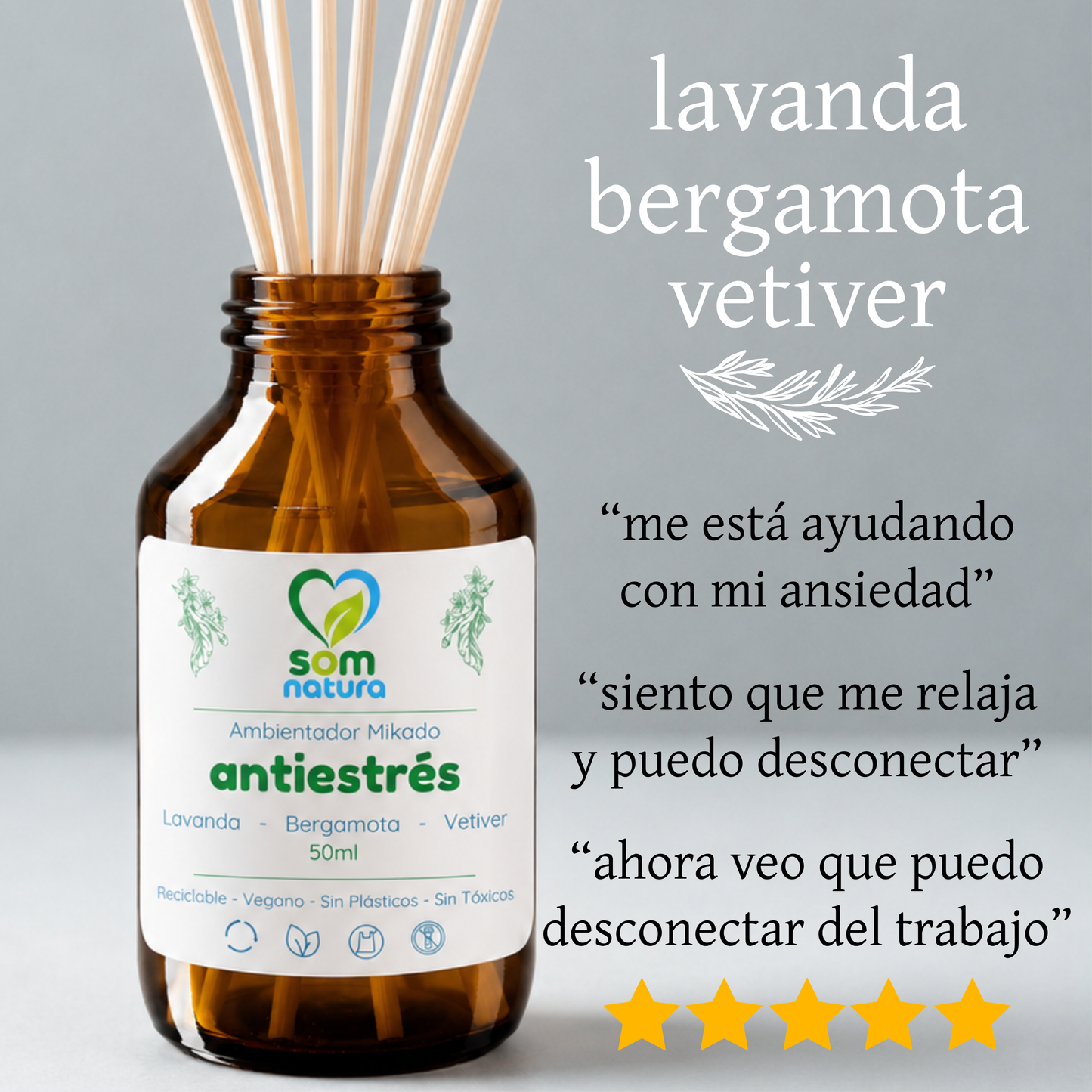 'Antiestrés' · Ambientador de lavanda, bergamota y vetiver